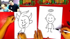 Рисуем АНГЕЛА и ЧЁРТА с Павликом