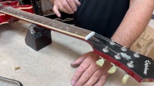 Epiphone ES 339 cherry neck crack stabilisation adjustable Tusq nut and set up