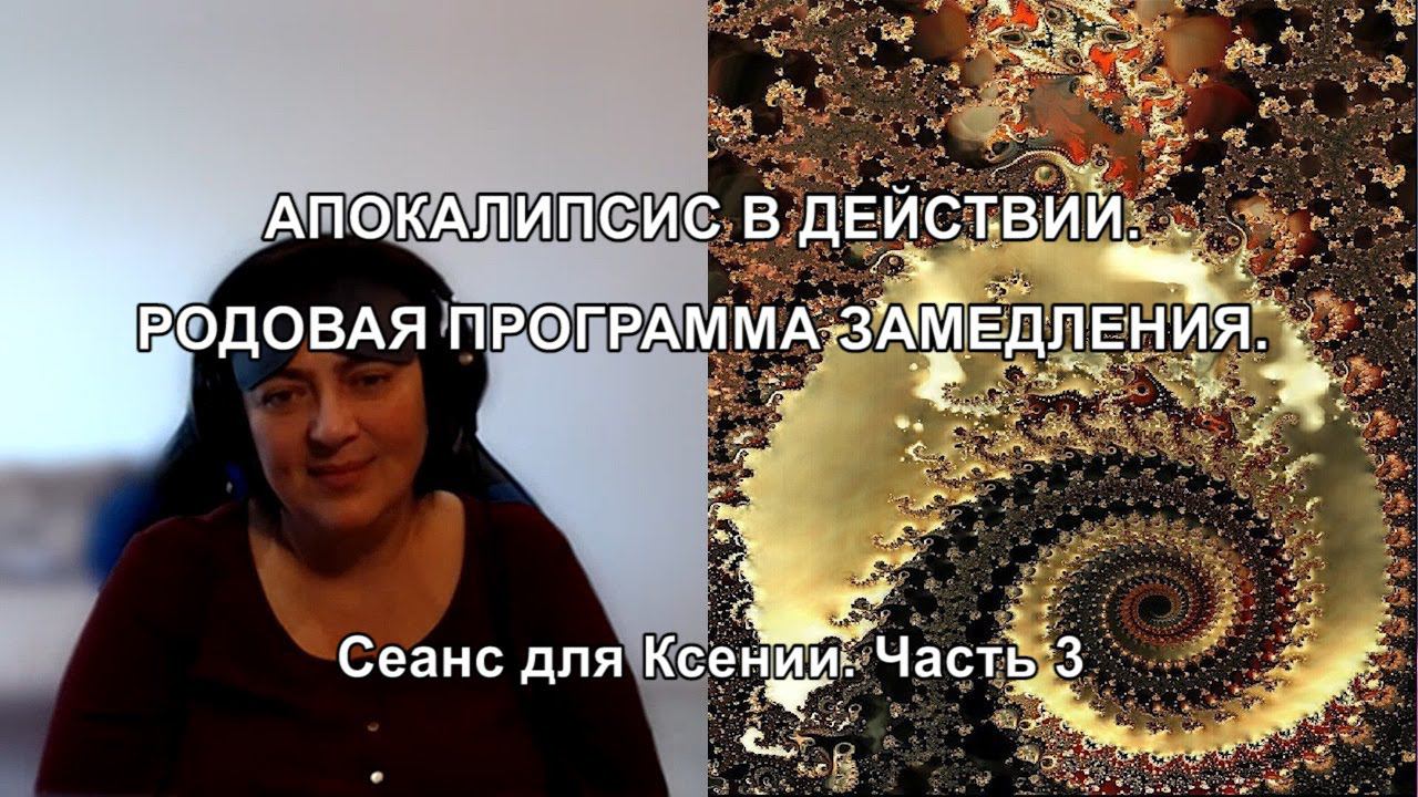 АПОКАЛИПСИС В ДЕЙСТВИИ. РОДОВАЯ ПРОГРАММА ЗАМЕДЛЕНИЯ. Сеанс для Ксению. Часть 3