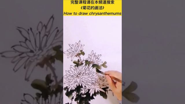 中国画教学_菊花的画法_How to draw chrysanthemums