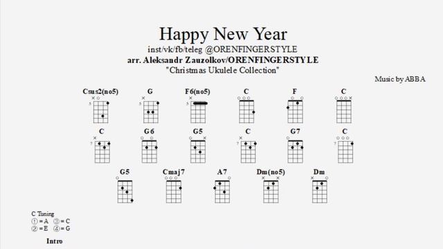 6. Happy New Year  Cristmas Ukulele  Tabs