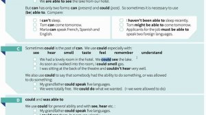 26. Modals: can, could, be able to