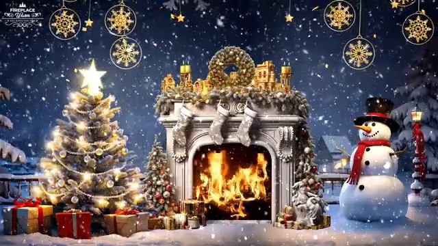All Year Is Christmas ?  Relaxing Christmas Music?Crackling Fireplace ? Christmas Tree ☃️❄️ Snowy