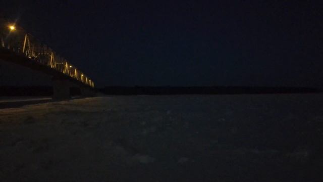 Высокогорский мост через Енисей ночью смотреть онлайн
