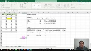 การวิเคราะห์ ANOVA ด้วย Excel
