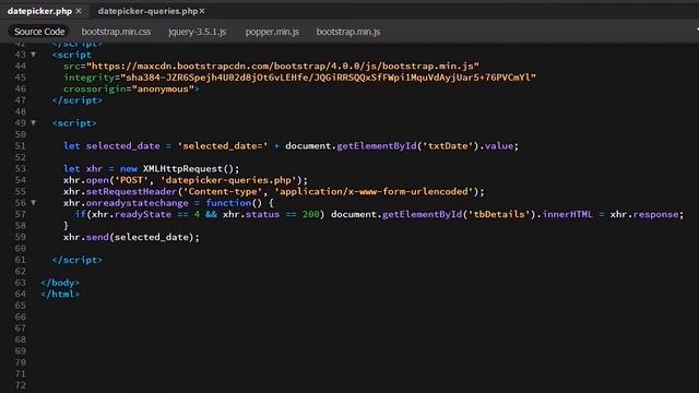 Bootstrap 4 Datepicker and MySQL using Vanilla JS смотреть онлайн