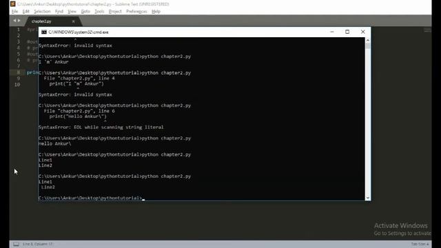 Python Chapter-2|| Escape Sequence & Python as a Calculator