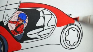 Coloring Miraculous Adventure: Transforming a New Ladybug Coloring Book Inside the Car!