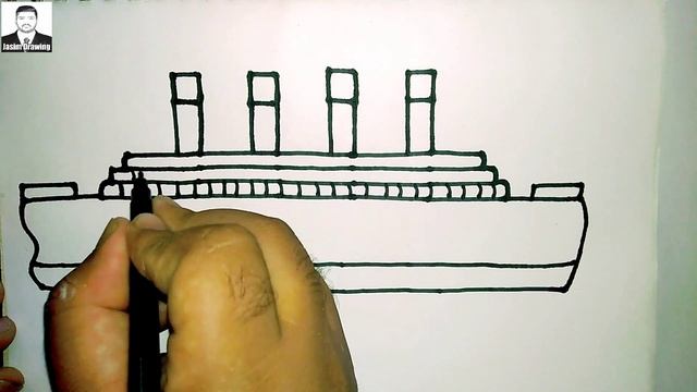 How to draw Titanic from 4444 number l VERY EASY ! How to turn words TITANIC into CARTOON for KIDS.