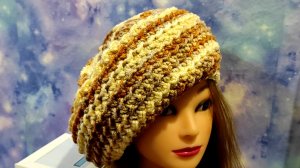 ОБЪЕМНЫЙ БЕРЕТ крючком. Берет для начинающих..mp4