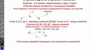 Отрезок. Длина отрезка. Ломаная. 5 класс