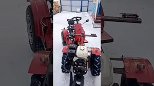 Снегоотвал на мотоблок с самодельным адаптером.