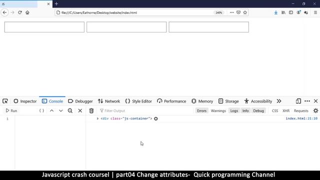 Javascript crash course | part04 Change element attributes | Quick programming tutorial