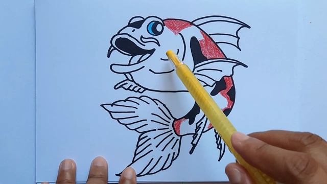 drawing, painting, and coloring for kids & toddlers_draw Koi fish #kidsart #drawforkid  #drawanimal смотреть онлайн