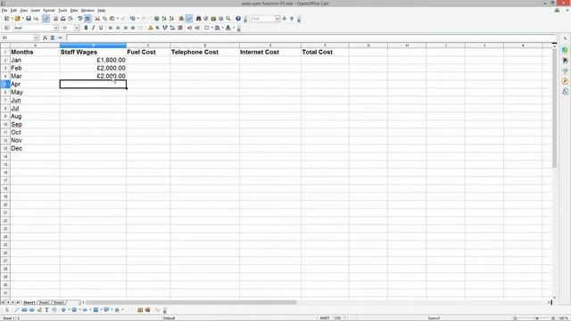 Open Office Calc Auto Sum Function - Open Office Tutorial смотреть онлайн