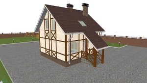 Проект небольшой одноэтажной бани с мансардой  A-100-ТП