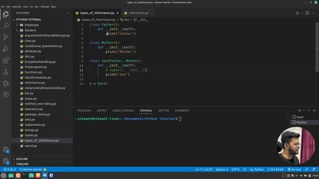 Python Tutorial For Beginners | Types of Inheritance in Python | #21 | Entri Elevate Hindi