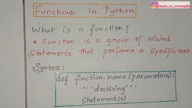 What is a Function in Python? || Part -1