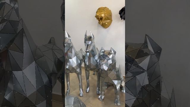 ARTRIMO 3D Metal Dog Sculpture Decor Collection