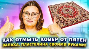 Способ "Десятиминутка" даже грязный ковер сияет как новый!  Как удалить пятна, пластилин, зеленку.