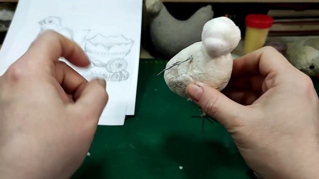 ☀️ Цыпленок из ваты. Урок номер 3. Первый этап лепки форм.