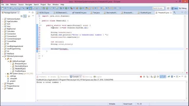 Hexadecimal to Decimal Binary and Octal i java programming смотреть онлайн