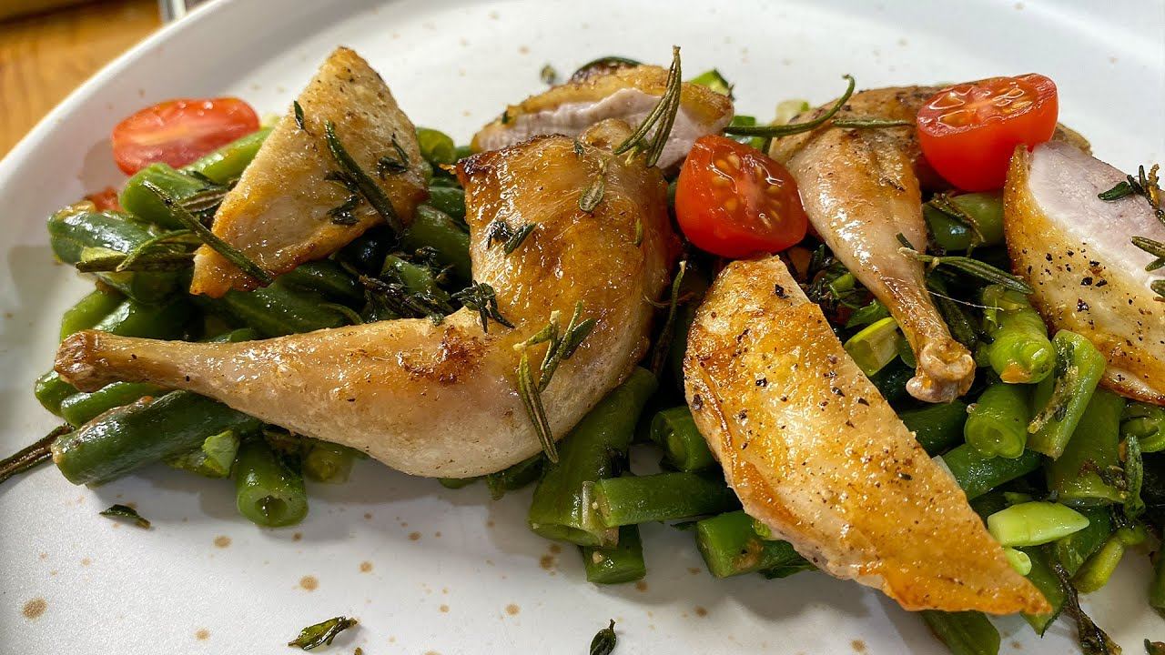 Зеленая Фасоль может быть вкусной. Кето диета и перепелка на гарнир. Стручковая фасоль.