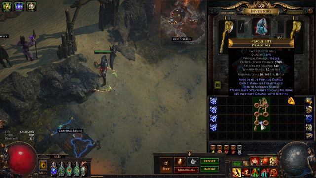 Crafting 900 PDPS Endgame Boneshatter Axe PoE 3.23