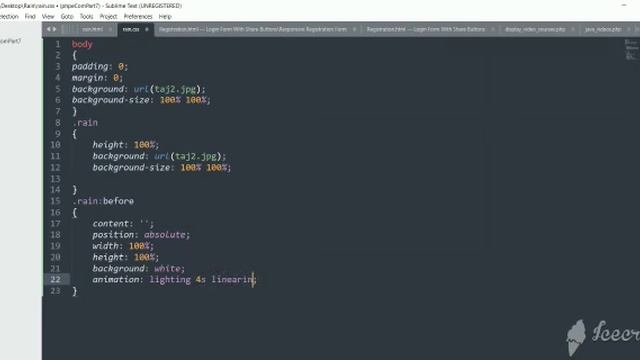 Rain animation using html css|| html|| css || animation using html css|| html project