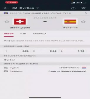 Швейцария - Испания