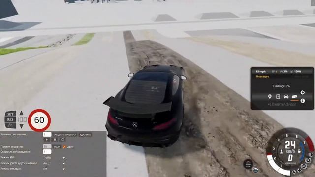 Тест автомобиля mersedes bens GTR amg в BeamNG Drive смотреть онлайн