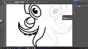 Создание мультяшной векторной иллюстрации осьминога /Cute cartoon vector octopus from sketch