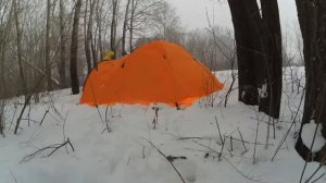 Установка палатки зимой