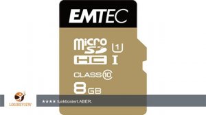 Emtec microSD Class10 Gold+ 8GB Flash Speicher (inkl. SD Adapter), Schwarz / Gold |