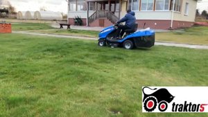 Садовый трактор MasterYard CR1838 косит траву. С комментариями.