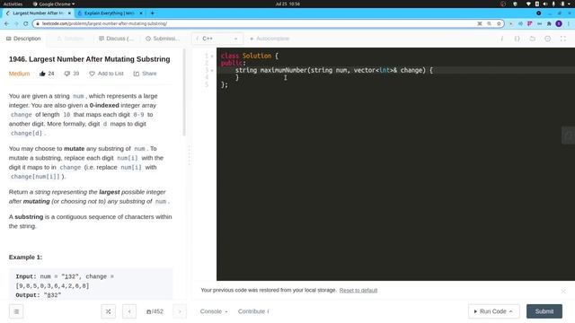 LeetCode 1946. Largest Number After Mutating Substring | ? Weekly Contest 251 | Explained смотреть онлайн