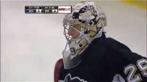 Marc Andre Fleury Incredible Save on Nielsen 4/8/2010