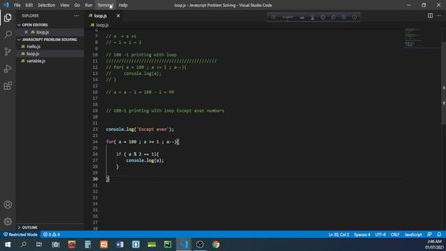 JavaScript Problem Solving, Problem 03 loop.js Part : 2