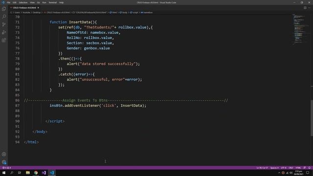READ, WRITE, UPDATE, DELETE Data | Firebase Realtime Database v9.1 | JavaScript