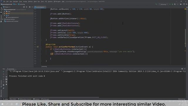 #11 RadioButton Component Java Swing with GUI Software development tutorial 2021.