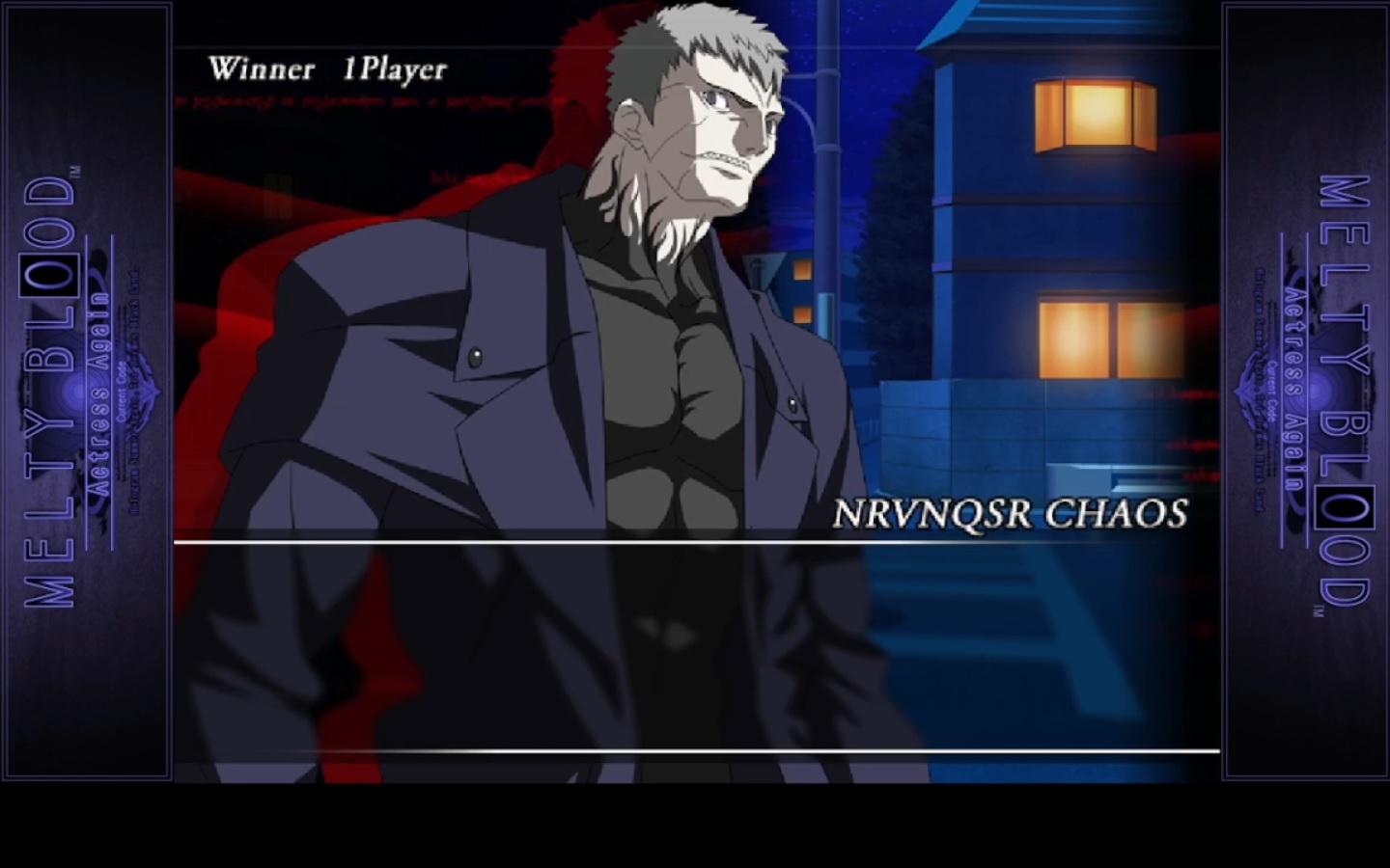 MELTY BLOOD Actress Again Current Code.Nrvnqsr Chaos vs Warachia [ネロ・カオスVSワラキアの夜]