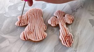 How to Make Textured wood on a cookies. Текстура дерева на пряниках.