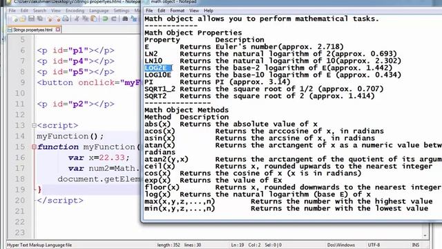 Math Object Properties in Javascript  --   English 30