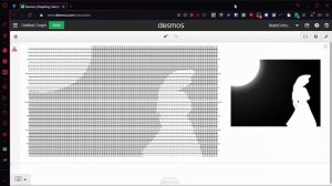 Bad Apple!! played on Desmos Graphing Calculator but in expressions