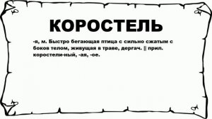 КОРОСТЕЛЬ - что это такое? значение и описание