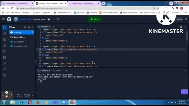 how to make a quiz game using python in replit