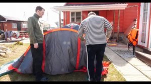 Собираем палатку  трампа