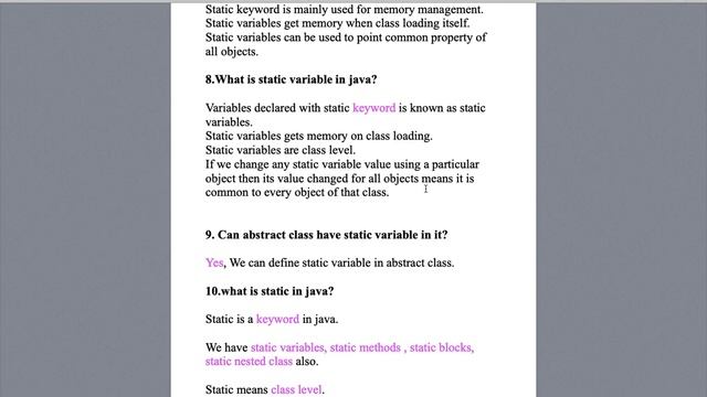 Qu Ans StaticVariables