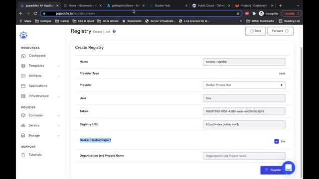 Registering Docker Private Registries in gopaddle смотреть онлайн