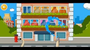 Мультик про пожарных спасателей Пожарная машина Тушим здание от пожара